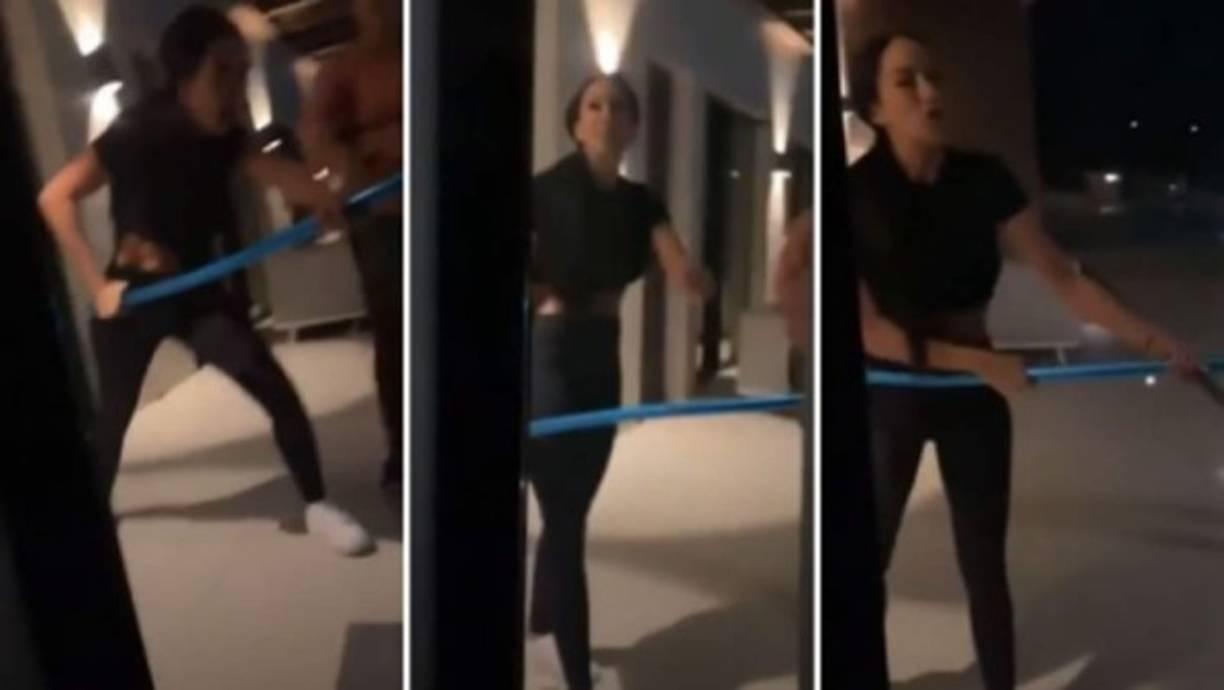 Aurah Ruiz en el video difundido en redes sociales del momento en que descubre la infidelidad de Jesé Rodríguez con Rocío Amar.