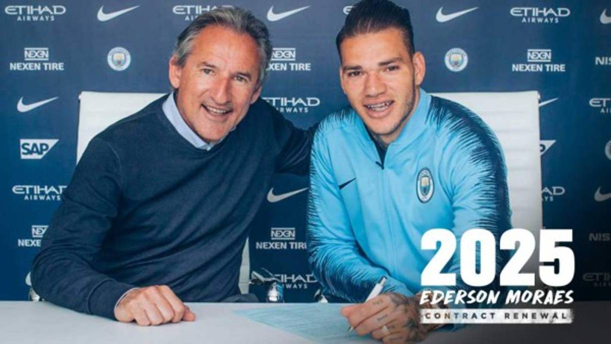 Ederson: El Manchester City anunció la prolongación del contrato del guardameta brasileño hasta 2025, dos años más de los que firmó cuando llegó el pasado verano al equipo de Pep Guardiola.