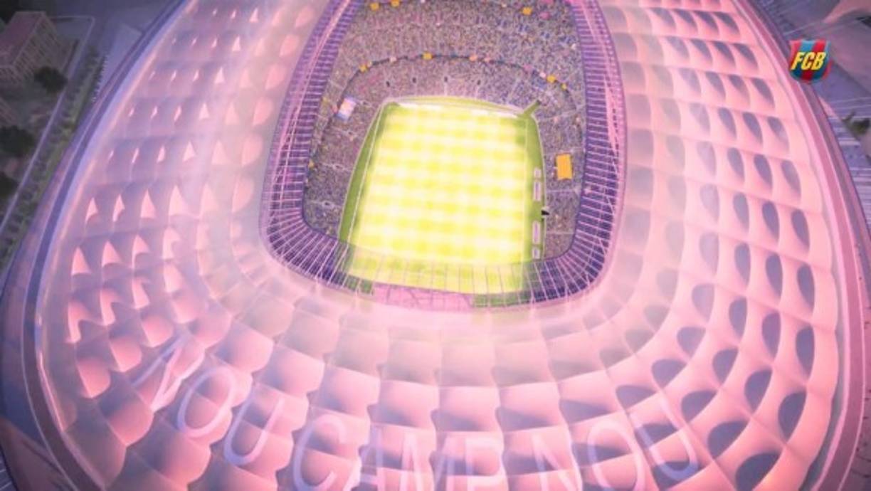 La fachada del nuevo Camp Nou será abierta y estará formada por tres anillos con el techo de sección inclinada.