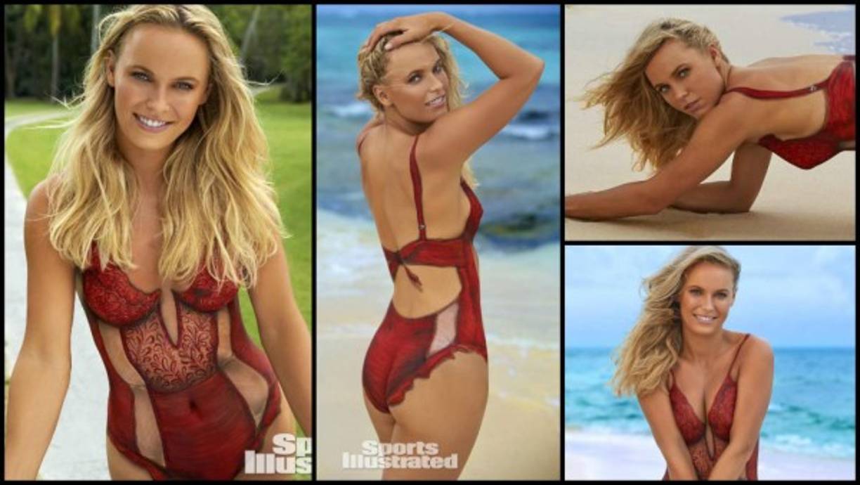 La tenista danesa Caroline Wozniacki se animó a hacer una toma fotográfica body paint para la revista deportiva Sport Illustrated. (Foto Cortesía Sport Illustrated)