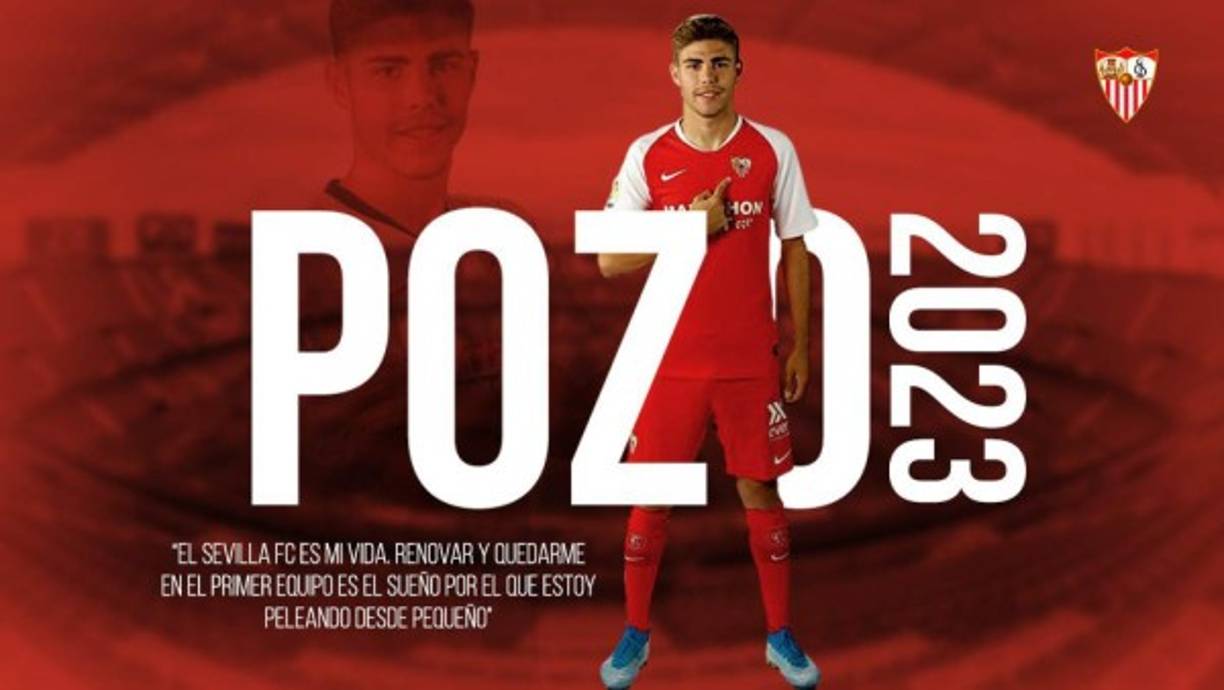 Alejandro Pozo, el joven delantero del Sevilla FC, ha anunciado su renovación con el club hispalense hasta 2023.