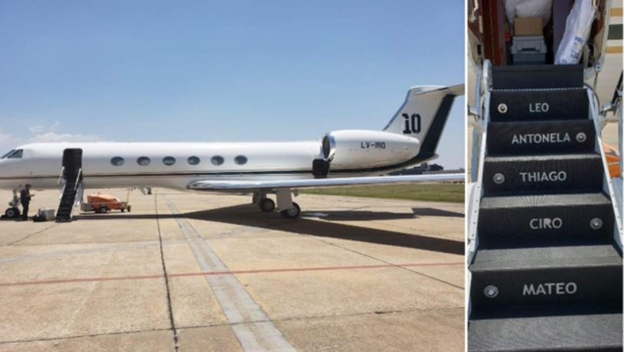 Messi y Antonella también cuentan con un espectacular avión. La aeronave cuenta con una cocina totalmente equipada, dos baños completos y espacio para 16 cómodos sillones que pueden transformarse en 8 camas.