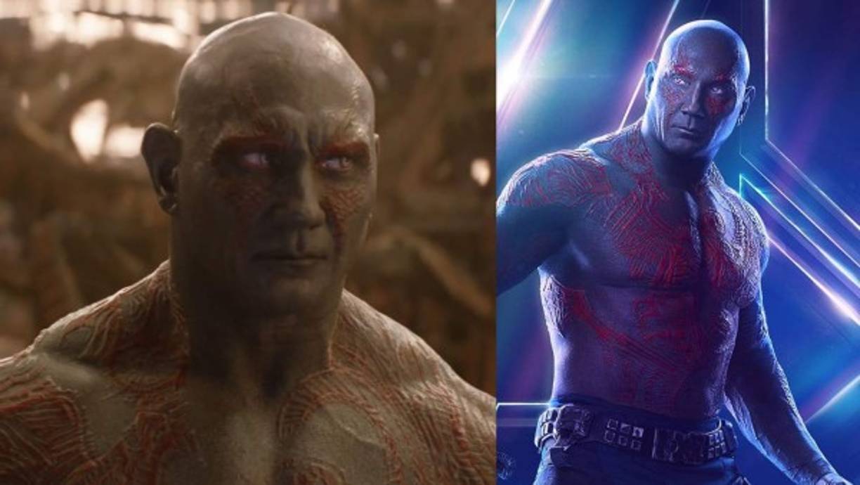 Drax (Dave Bautista) desvanecido por Guatenlete. <br/>