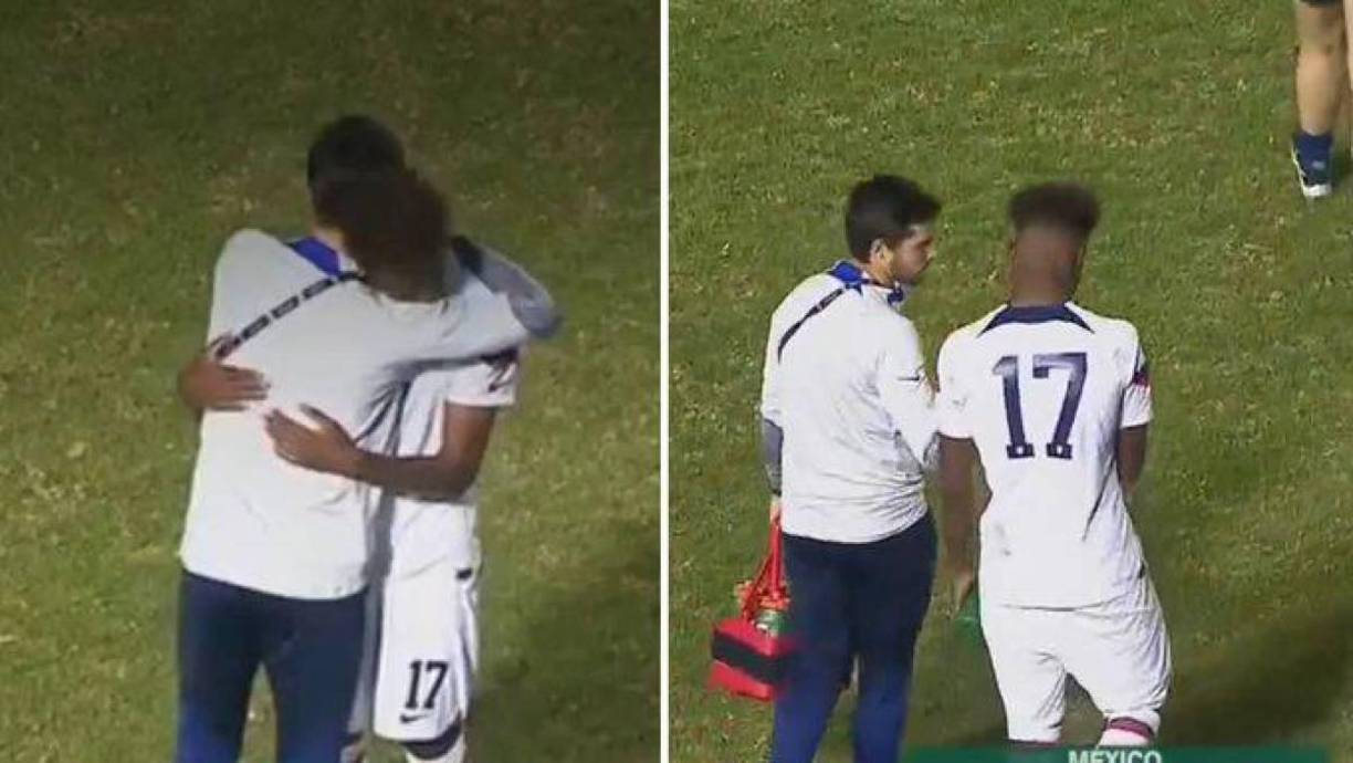 Miembros del cuerpo técnico de la Selección de Estados Unidos trataron de consolar a Keyrol, quien lució cabizbajo. 