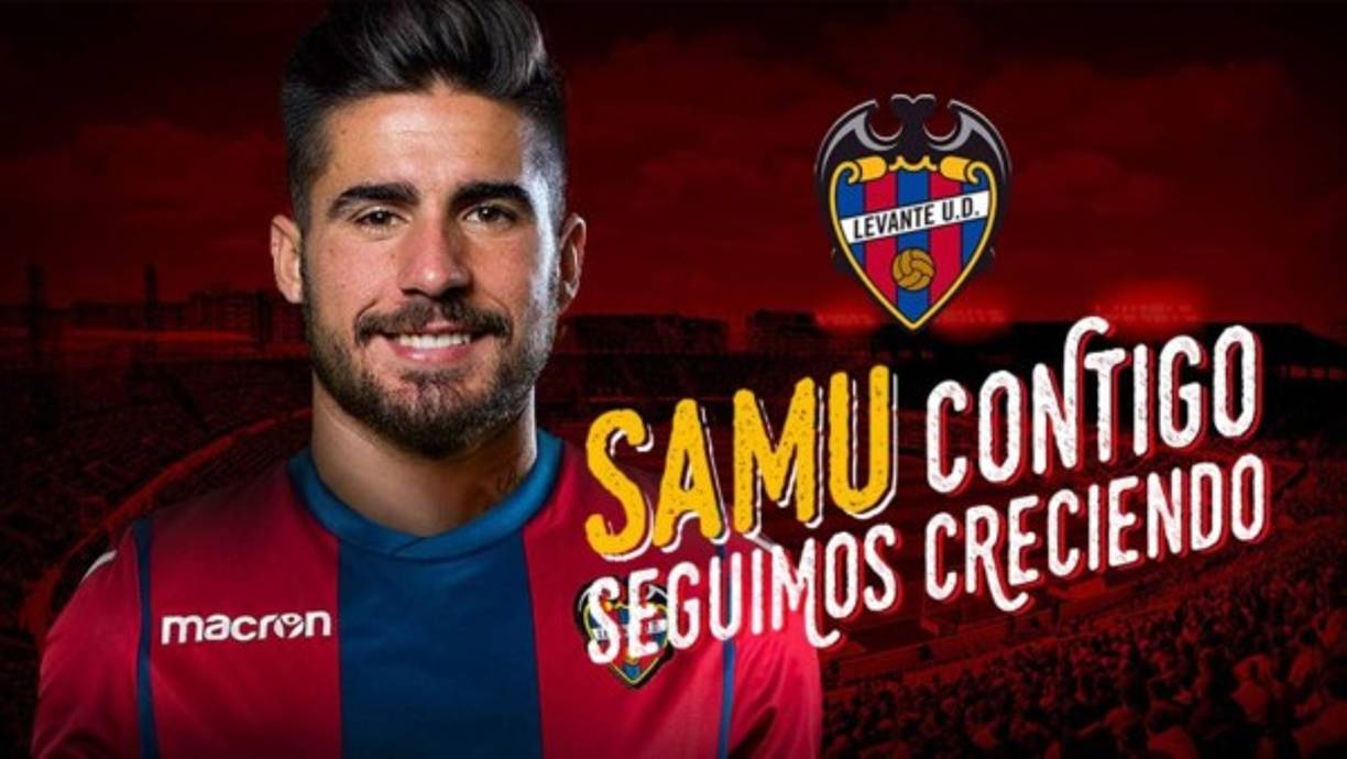 El Levante ha confirmado este jueves el fichaje de Samu García por su club. Tras rescindir con el Rubin Kazan, el jugador que ya ha pasado por el Málaga, el Villarreal y el Leganés, llega al club de la Liga Española.