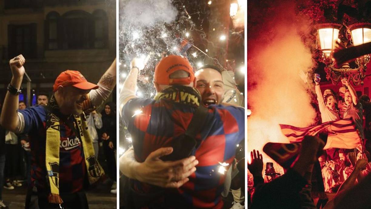 Una fiesta total vivieron los aficionados del Barcelona tras la obtención de un nuevo título de la liga española luego de cuatro años de su sequía.