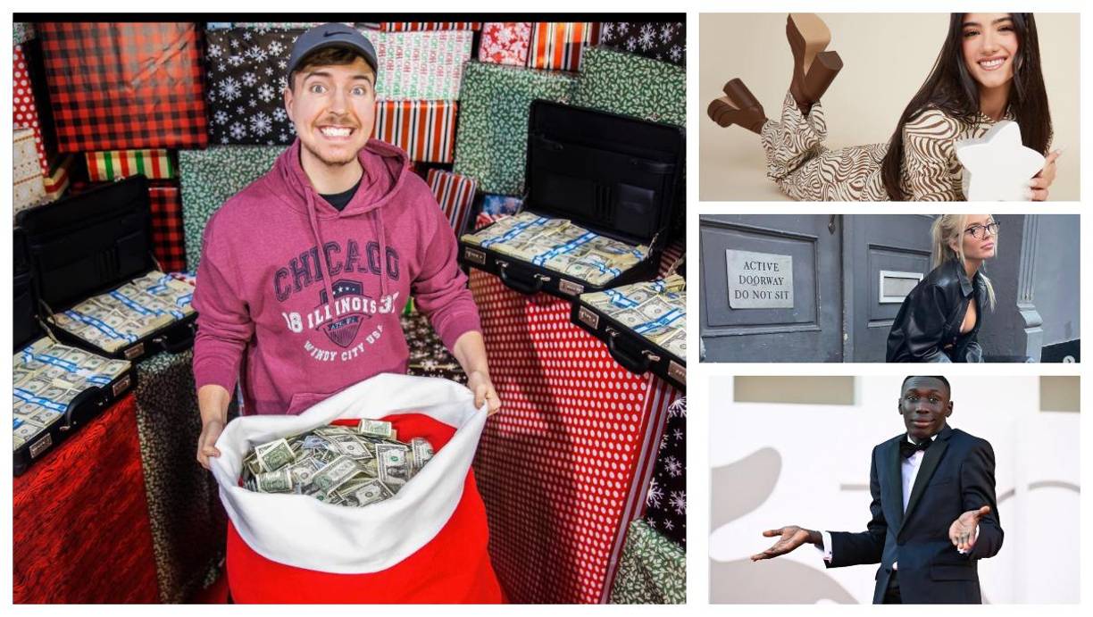 Solo estos diez influencers de contenidos han acumulado un total combinado de 1.900 millones de seguidores en Instagram, TikTok y YouTube.