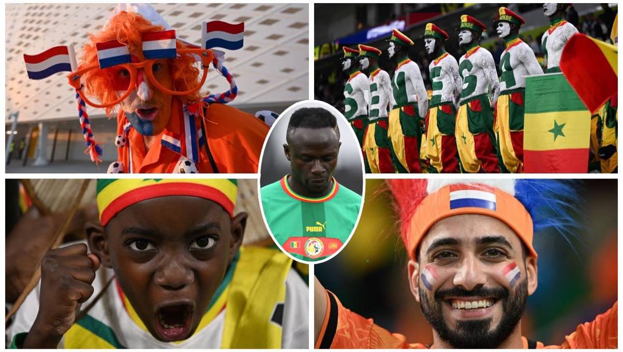 Estos aficionados se robaron el show en el encuentro entre Senegal y Países Bajos, una fiesta sin Sadio Mané.
