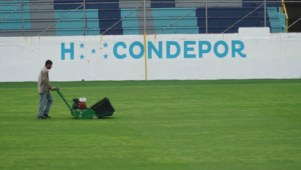 El corte de la grama se realiza a dos centímetros y se realiza a diario, informaron los especialistas.