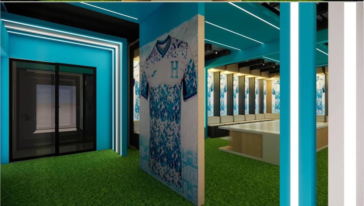 El uniforme de la Selección de Honduras rodeará los nuevos camerinos que estarían listos para febrero, mes en el que se reabrirá el estadio Francisco Morazán de San Pedro Sula.