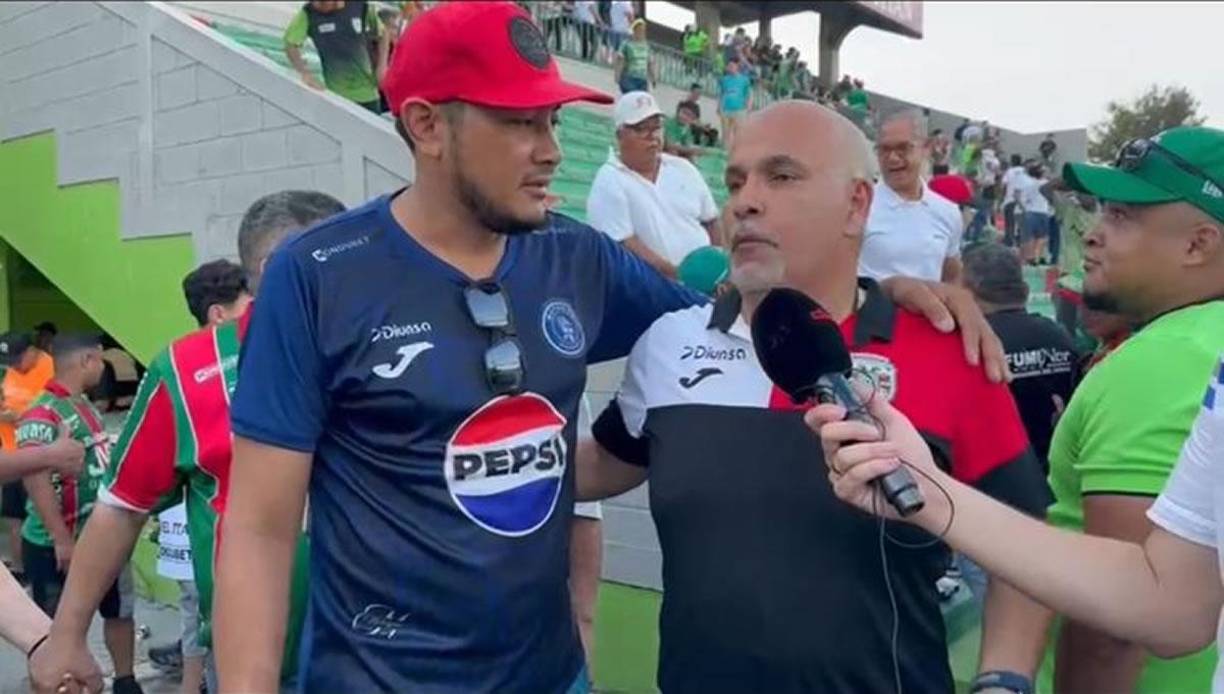 Orinson Amaya, presidente del Marathón, recibió felicitaciones de aficionados del Motagua por el triunfo.
