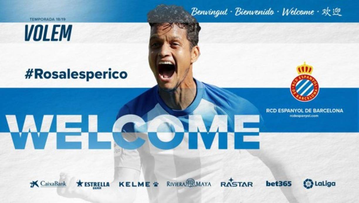 El lateral derecho venezolano Roberto Rosales jugará en el Espanyol esta temporada tras el acuerdo alcanzado con el Málaga para su cesión. Además, ha renovado su contrato con el club hasta 2020.