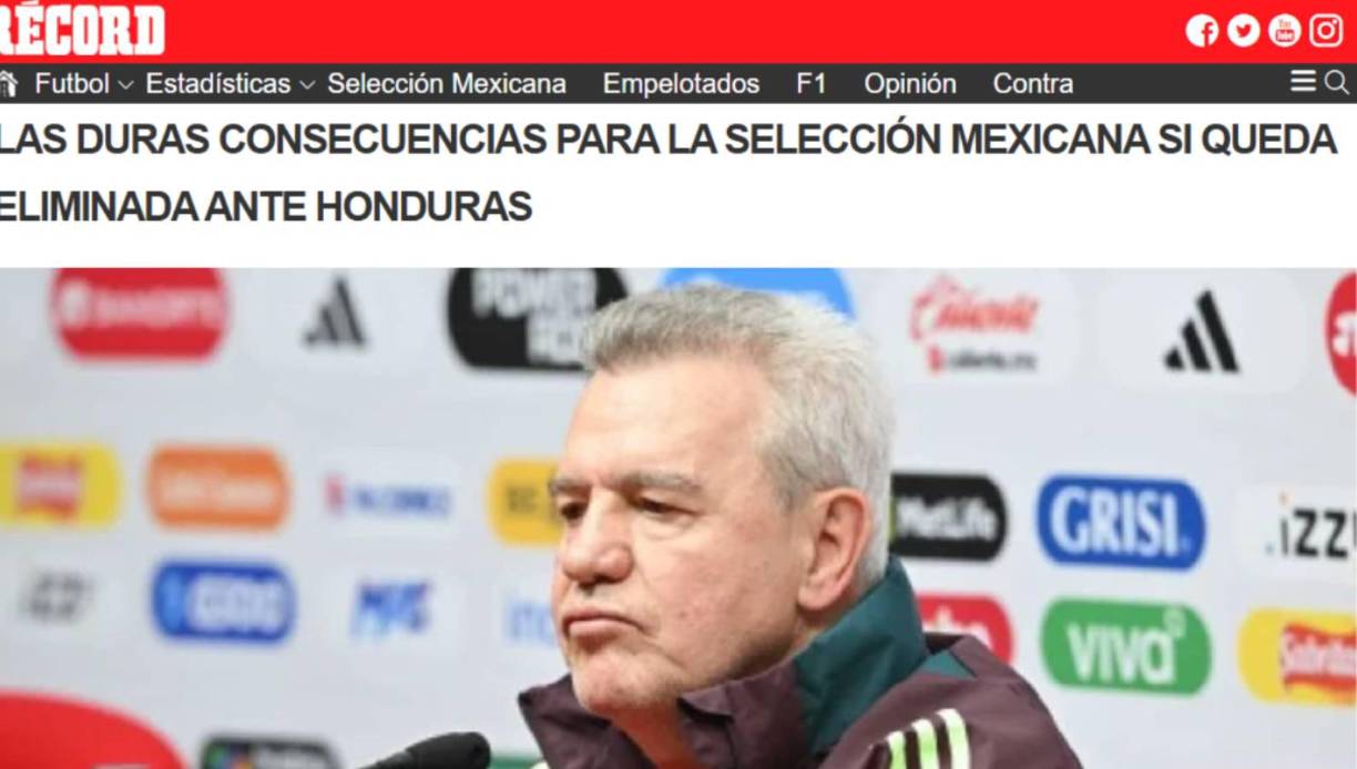 El Récord señala las consecuencias de la selección mexicana si Honduras los elimina: La primera consecuencia que tendría sería la eliminación de la Nations League un torneo que sigue sin coronarse. Tendría que jugar un <b>clasificatorio con 14 selecciones de la Concacaf </b>en busca uno de los ocho boletos para asistir a la <b>Copa Oro </b>en el Verano.Y finalmente, la tensión sobre Javier Aguirre de cara al <b>Mundial 2026 </b>y previo a ello la anhelada Copa Oro 2025,