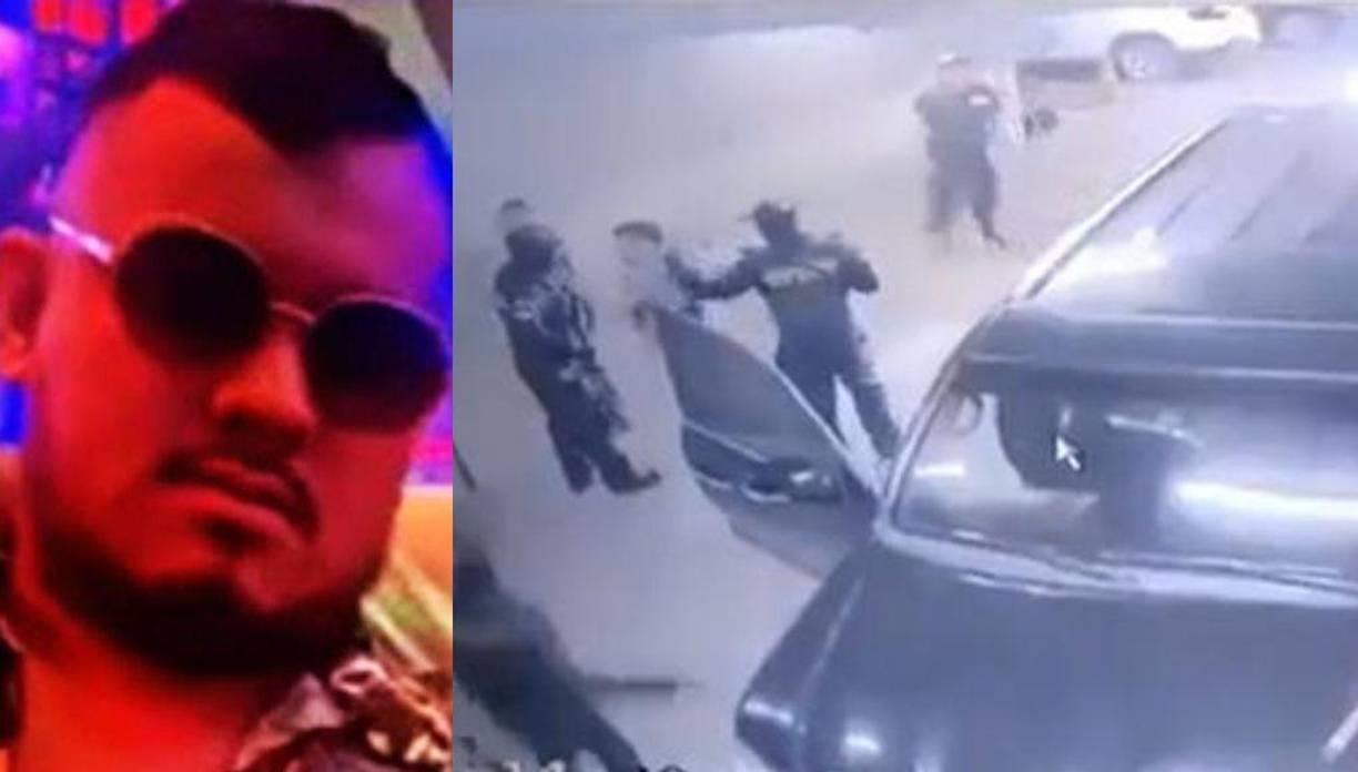 Las dos camionetas en que iban los cuatro hombres, todos amigos, quedaron en la salida del aparcamiento del edificio.