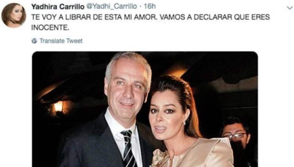 Poco después del arresto de su marido la actriz mexicana se pronunció sobre la situación de su marido. Junto a una foto de ellos y en letras mayúsculas, Carrillo prometió a su esposo: 'Te voy a librar de esta mi amor. Vamos a declarar que eres inocente'.<br/>