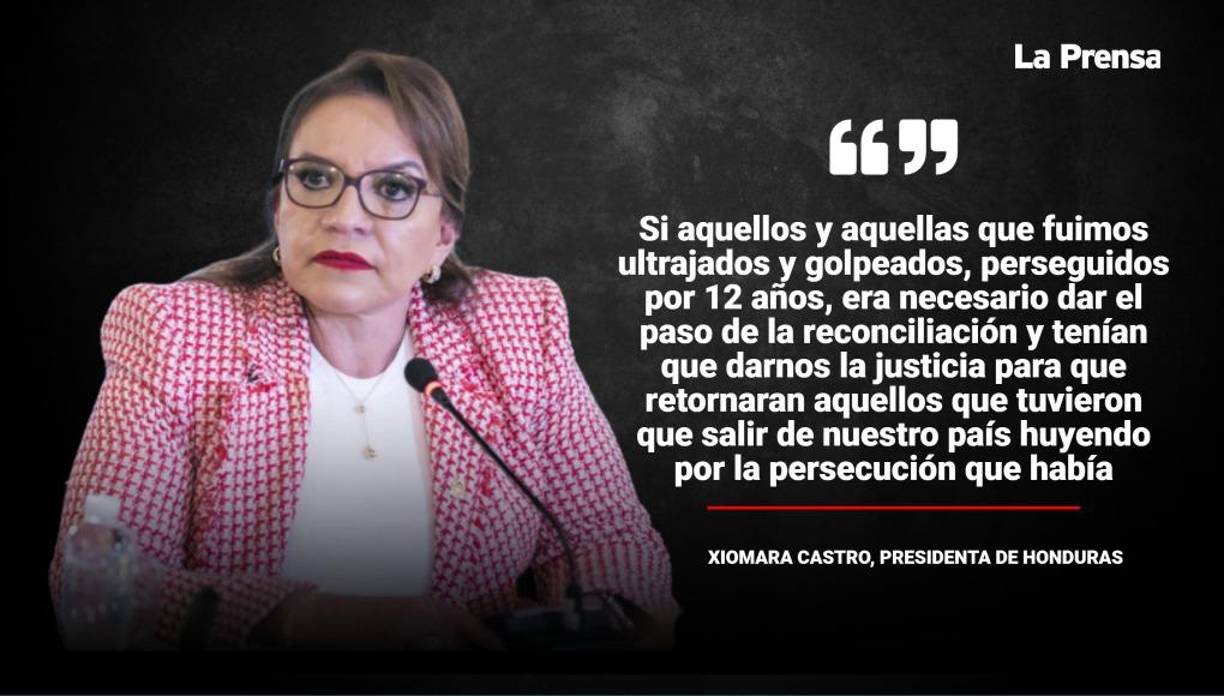 El tema de la amnistía política también fue abordado por ella y justamente en la reunión estuvo presente una persona que fue beneficiada con el decreto, Enrique Flores Lanza.