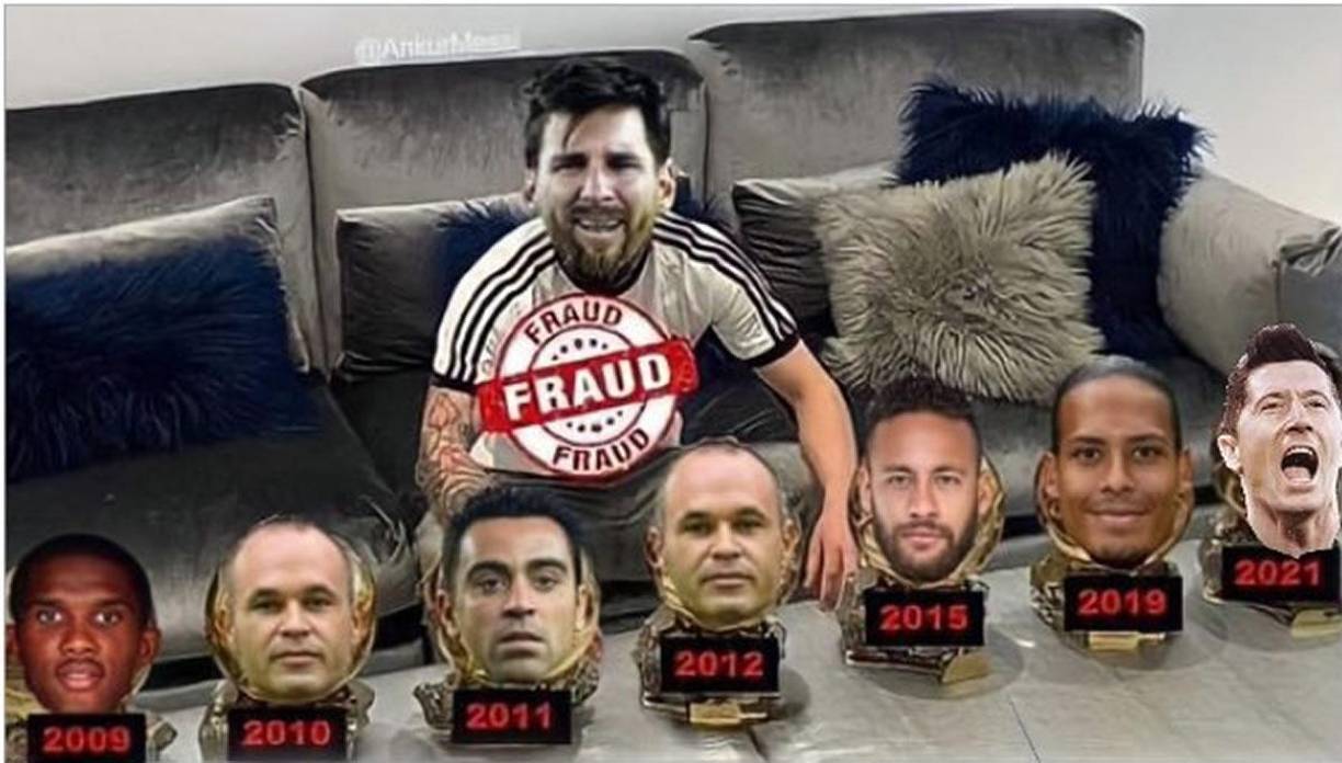 Memes: Burlas a Cristiano Ronaldo tras el séptimo Balón de Oro de Messi