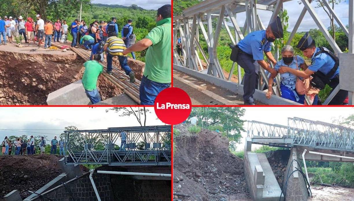 El colapso de un puente Bailey sobre el río Aguagua, en el sur de Santa Bárbara, ha desatado un caos este martes. 
