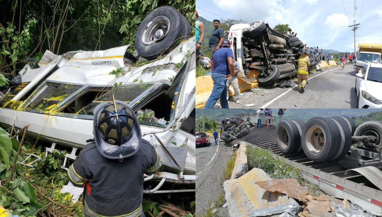 Un aparatoso accidente ocurrió este jueves en la carretera internacional CA-4, a la altura del sector conocido como El Duende. 