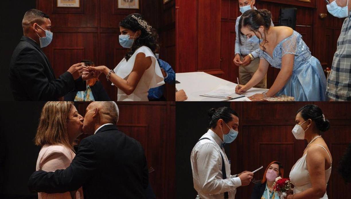 Las bodas se celebraron en Salón Consistorial de la municipalidad de San Pedro Sula.