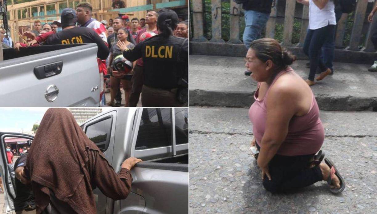 Drama, caos y angustia se vivió en la primera calle de Comayagüela luego de la captura de unos hombres.