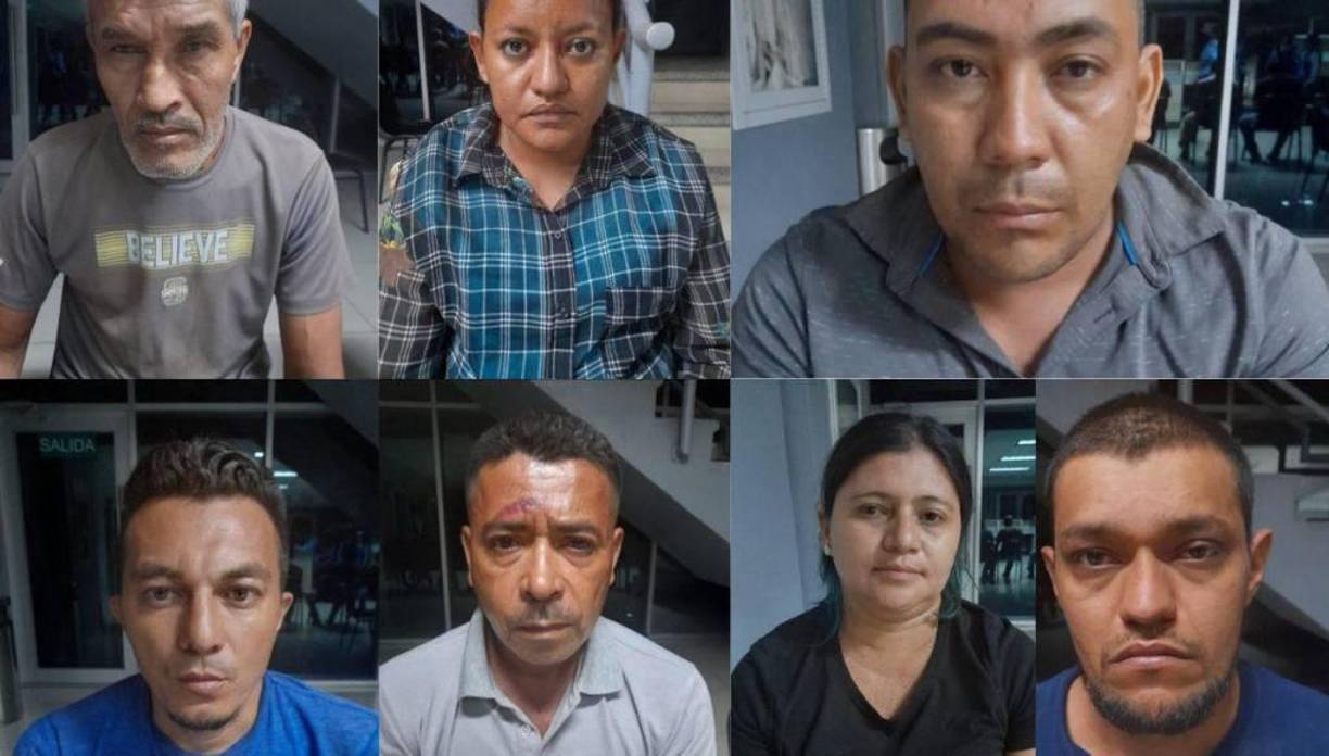 Los primeros implicados fueron identificados como Emérito Soriano Saldívar, también llamado Juan José Valle Tabora, (líder), Juan Carlos Canales García, Daniel García, Darwin Elías Oliva García, Samuel Madrid Castellanos, Sayra Dinora Tinoco Méndez y Tania Yamileth Oliva García fueron condenados por los delitos de secuestro agravado, asociación para delinquir, lesiones graves, porte ilegal de armas de fuego y usurpación de la identidad de otro.