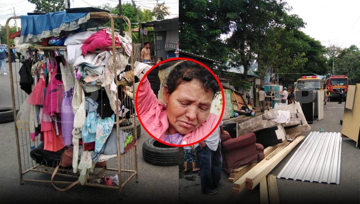 Los rostros de dolor y desconsuelo se propagaron tan rápido como las llamas este jueves tras el incendio en el sector Los Naranjos de San Pedro Sula. Varias familias perdieron sus pertenencias en el siniestro.