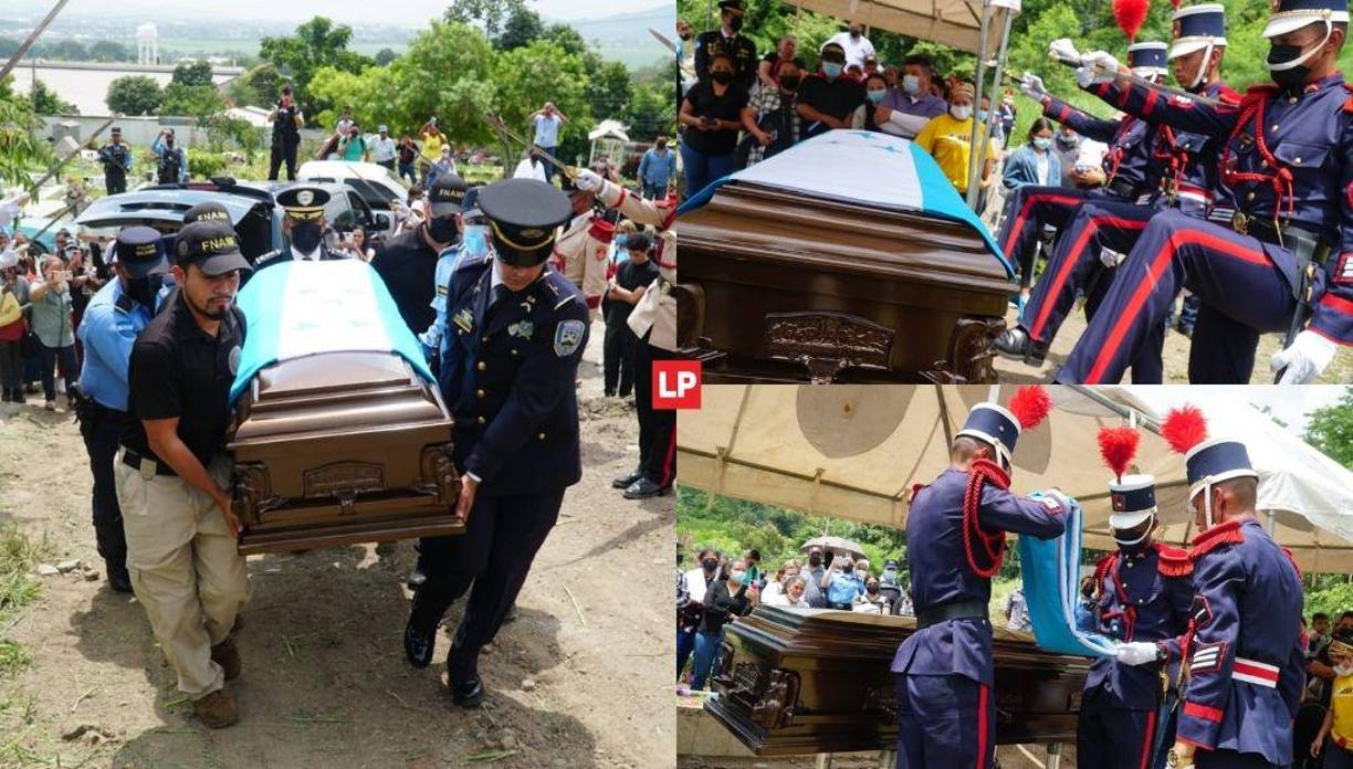 Con honores fue sepultado Daner Johan Rivas López, quien era un agente de Clase 1 de la Policía Nacional.