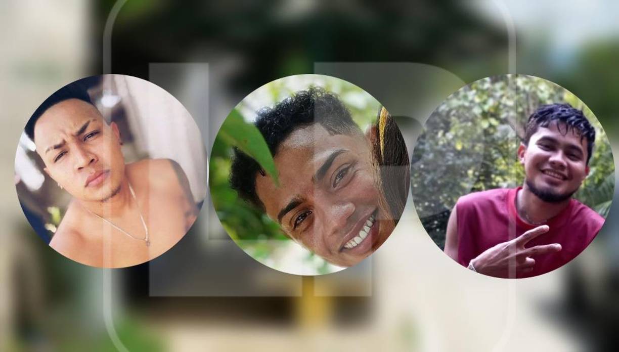 Yonni Zaldívar (22( , Gerardo Zaldívar (25) y Marlon Sánchez (22), las víctimas. 