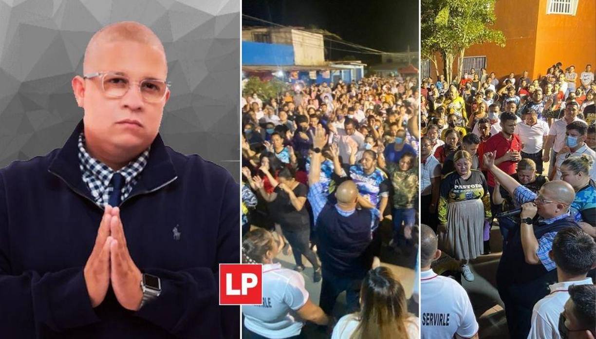 La cancha “Majoncho Sosa” de la colonia La Unión resultó insuficiente para albergar a miles de personas que asistieron a la cruzada evangélica para escuchar al pastor Héctor Luis Delgado Román, exreguetonero que dejó la música urbana por las alabanzas.