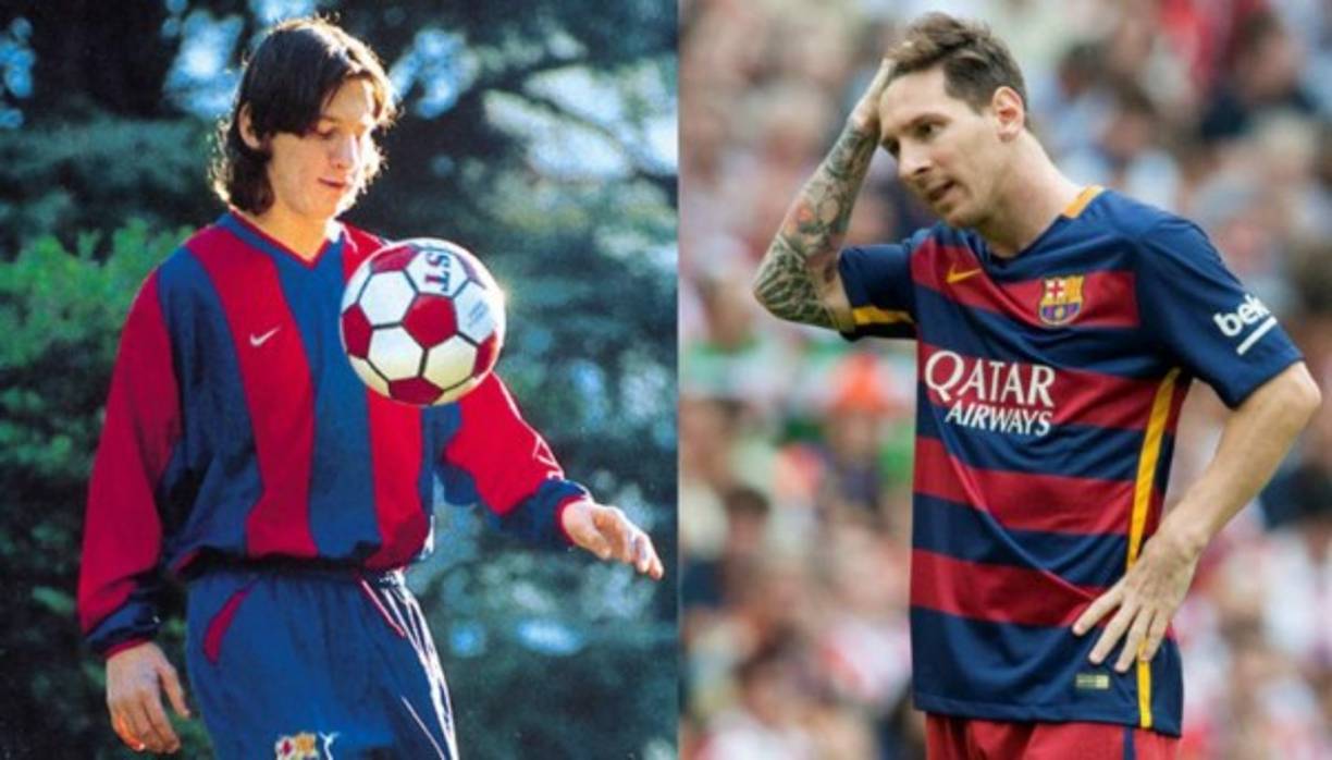Lionel Messi y su apariencia cuando estaba más joven y actualmente.