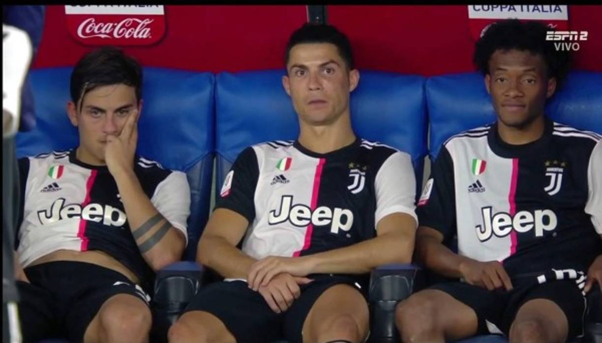 La carita que se le quedó a Cristiano Ronaldo tras perder la Copa Italia.