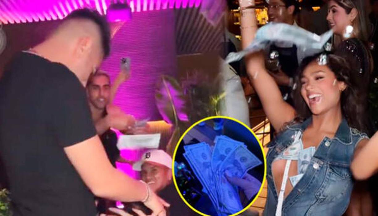 Vanessa López se encargó de compartir videos del momento de la fiesta, donde también se pudo observar a Ximena Peralta, una conocida modelo por ser sobrina de Jefferson Farfán. Ella aparece bailando y colocándose billetes de dólares en la parte de su pecho.