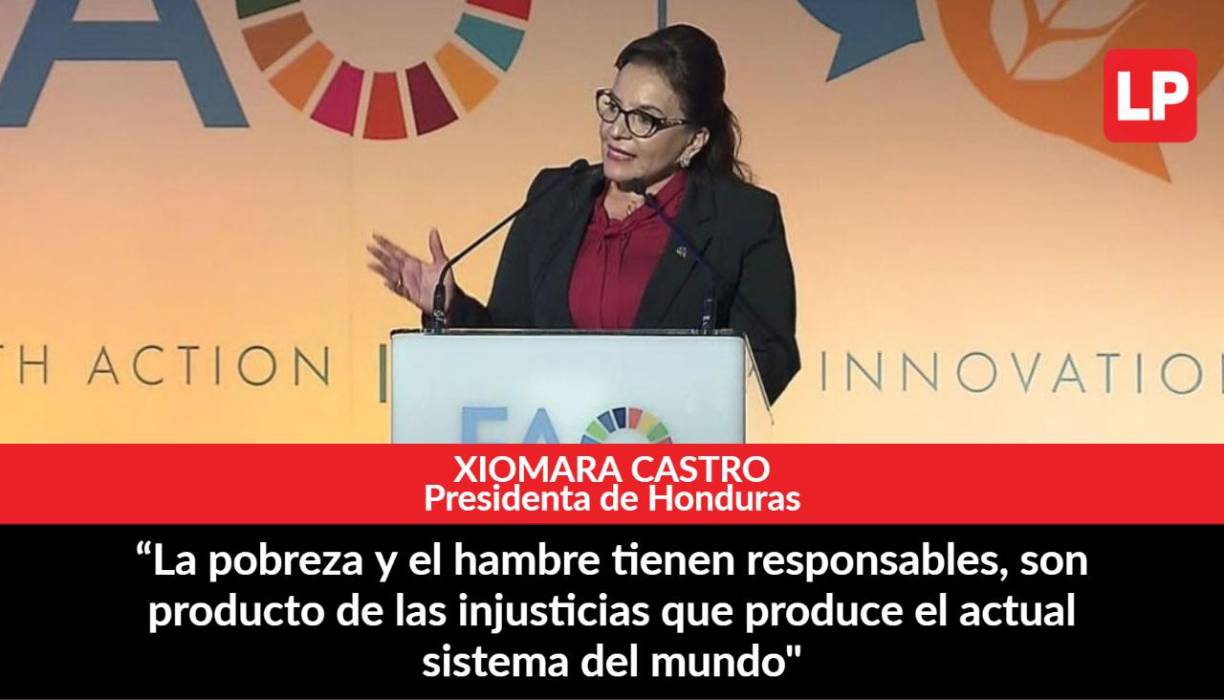 Frases de Xiomara Castro en su discurso en el foro sobre seguridad alimentaria de la FAO