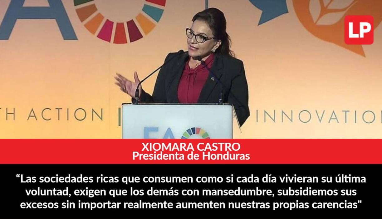 Frases de Xiomara Castro en su discurso en el foro sobre seguridad alimentaria de la FAO