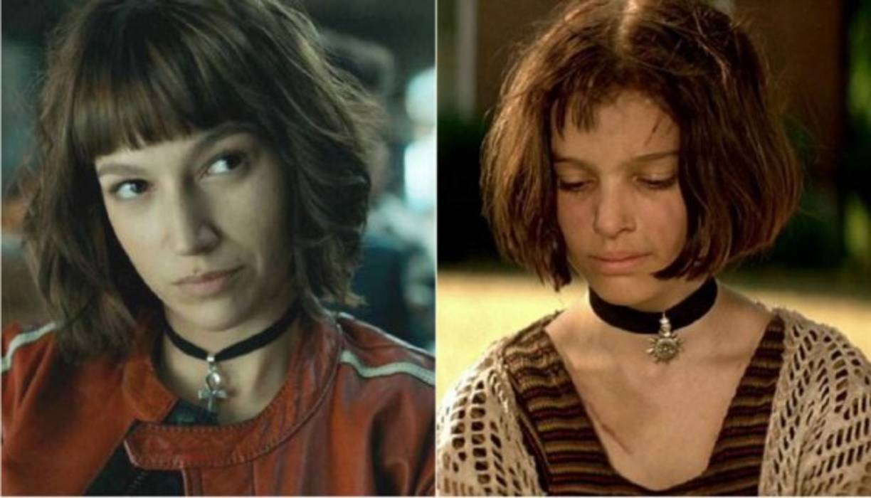 4. El personaje de Tokio. Uno de los personajes más carismáticos de la serie está basado directamente en Mathilda, el personaje de Natalie Portman en León, el Profesional. No es prácticamente ni una referencia ya que el parecido estético es innegable.