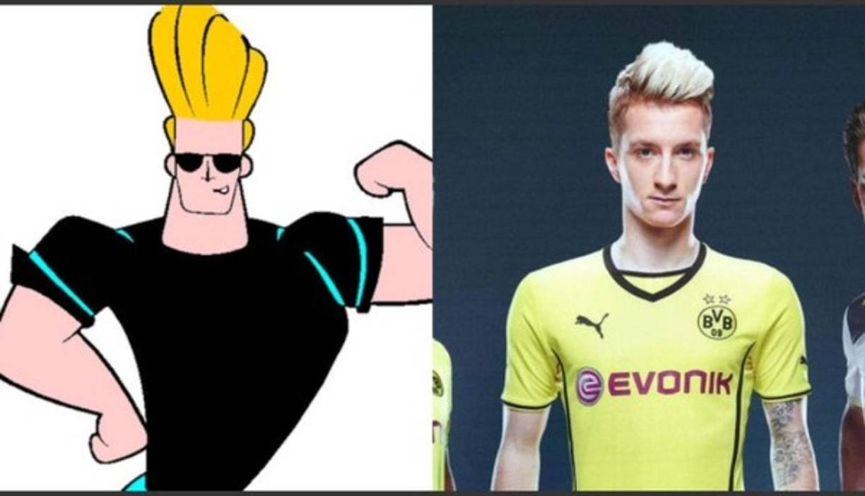 Marco Reus (Alemania) – Johnny Bravo: al extremo alemán que juega en el Borussia Dortmund, solamente le faltarían unos lentes de sol para ser igual al personaje vanidoso que persigue a las mujeres.
