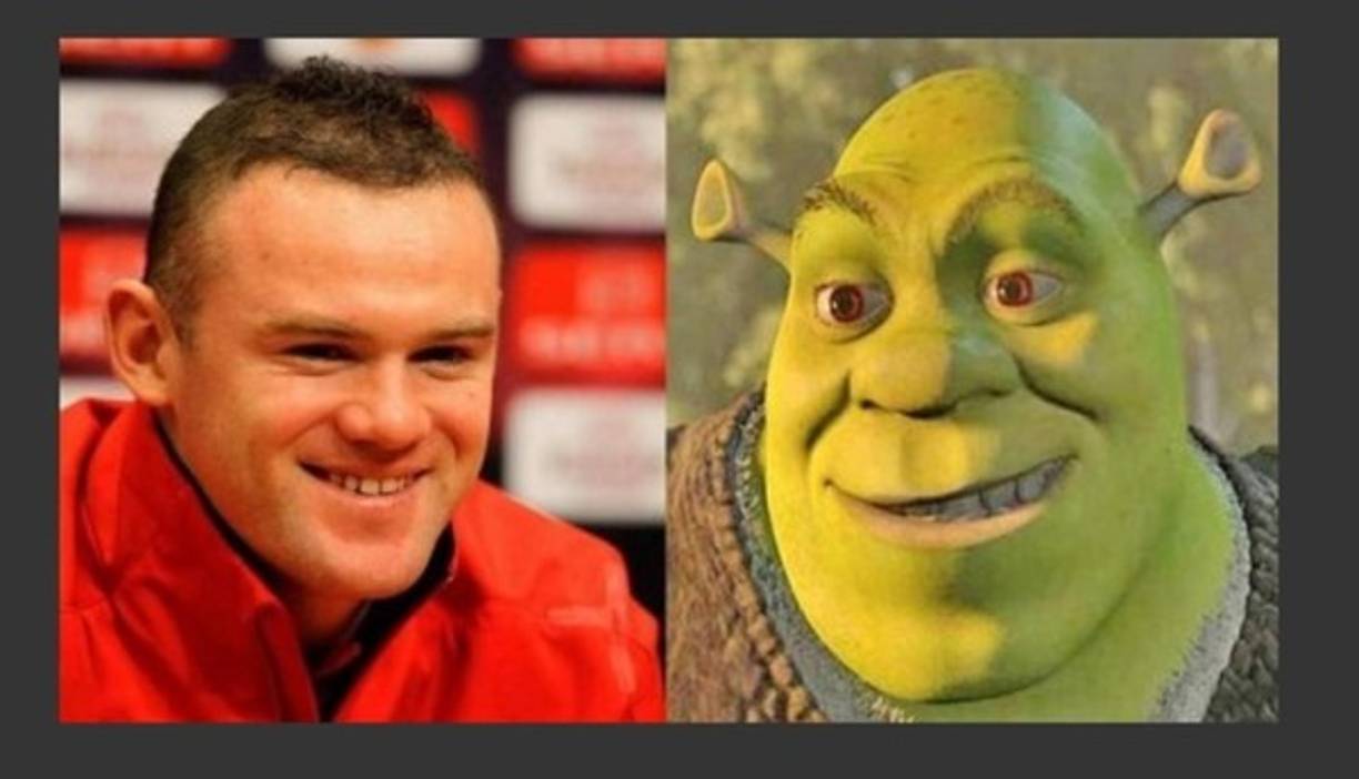 Wayne Rooney (Inglaterra) – Shrek: el delantero del seleccionado que dirige Roy Hodson tiene rasgos similares a los del famoso ogro del cine.