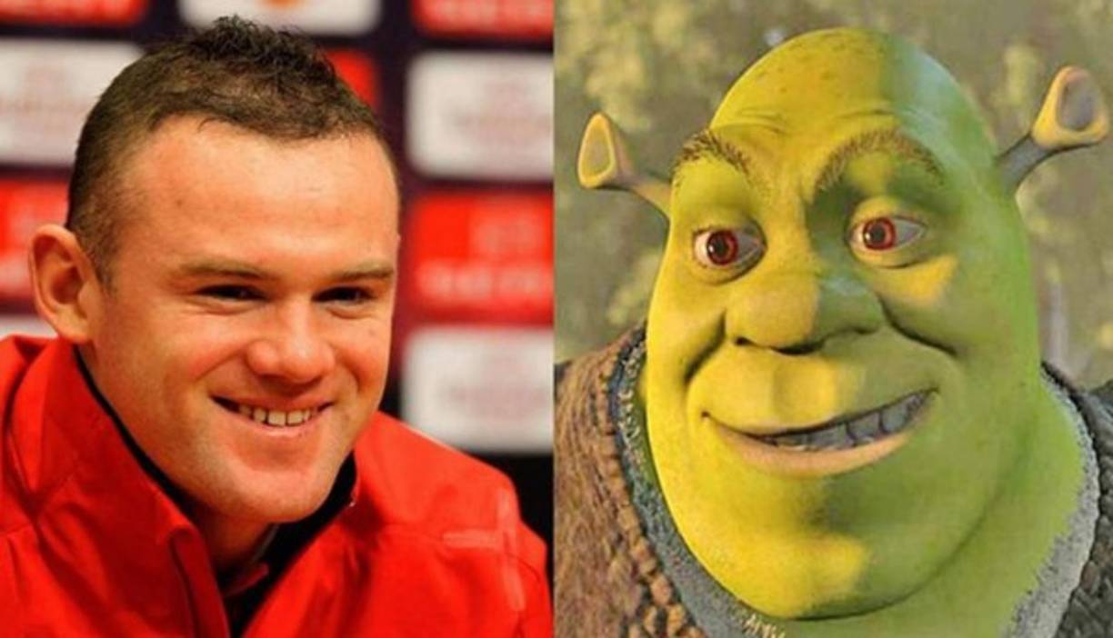 El inglés Wayne Rooney se parece, mucho, a Shrek.