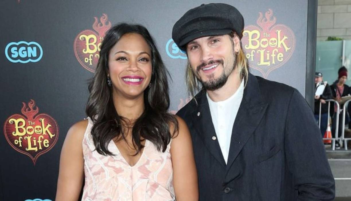 Zoe Saldana y Marco Perego.