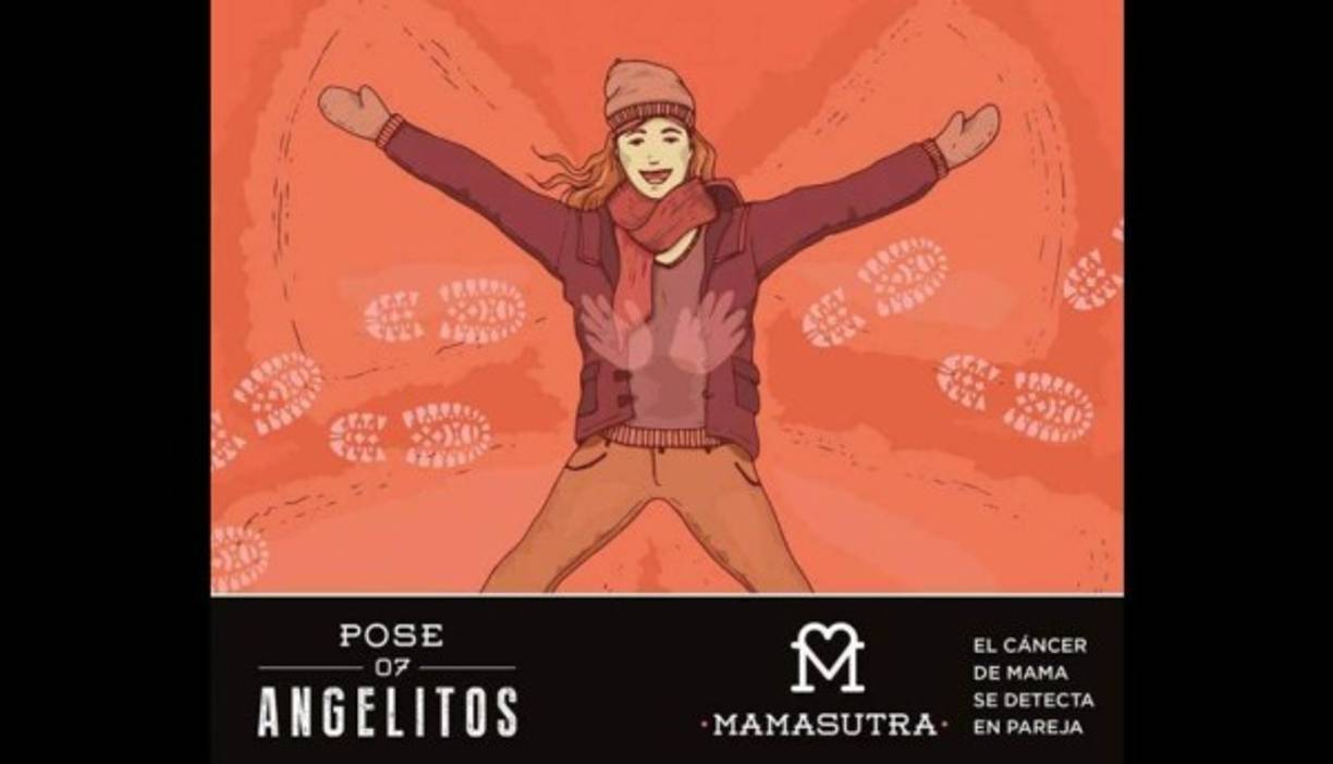 La pose del angelito sirve para hacerse el autoexamen, pues al abrir los brazos se convierte en una posición perfecta.