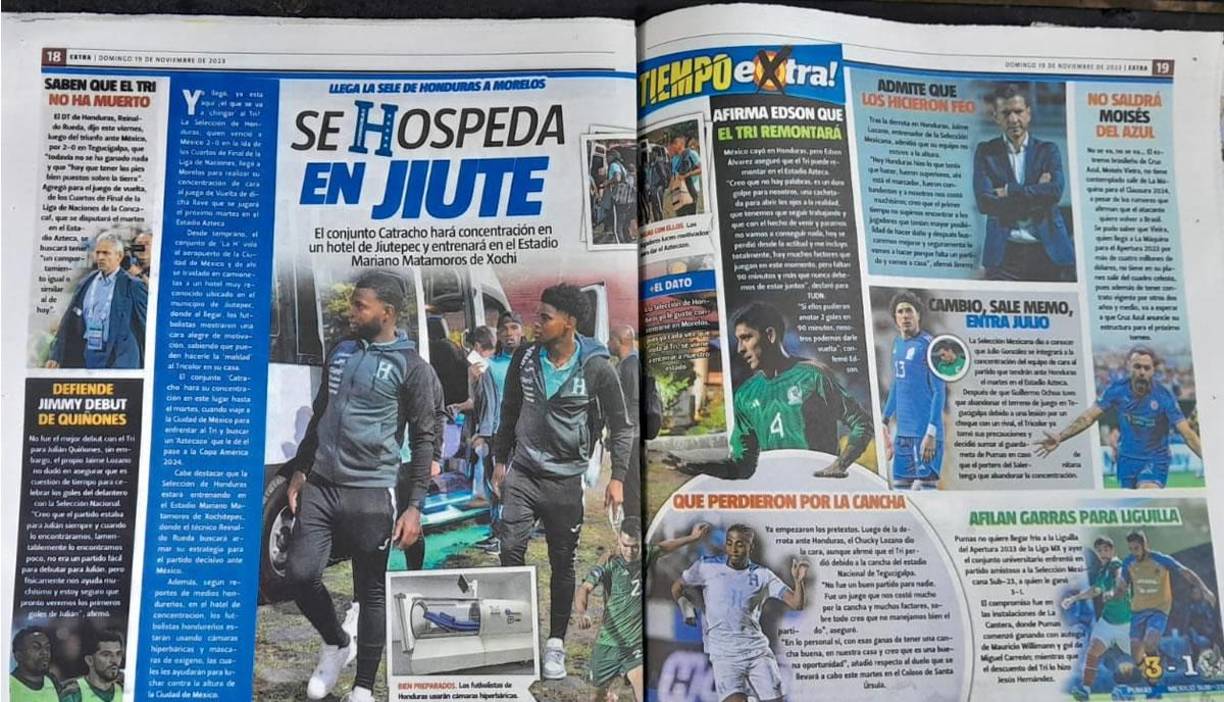 “Ya llegó, ya está aquí ¿el que se va a chingar al Tri?”, así inició la nota el diario EXTRA de México en el que resaltaron la confianza con la que llegó el seleccionado hondureño para concentrar en la ciudad de Cuernavaca, Morelos donde prepara el duelo de vuelta por la Nations League de Concacaf.