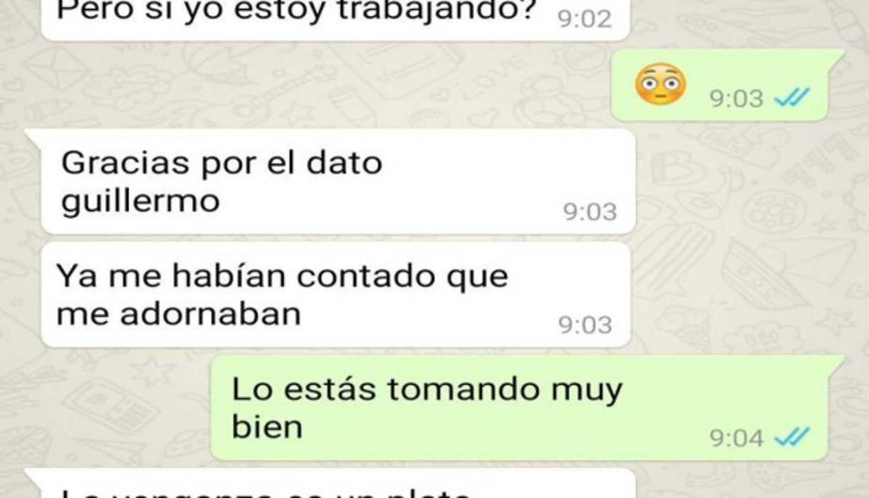 Cuando Guillermo le habló a Manuel por WhatsApp se encontraba en su centro de trabajo.