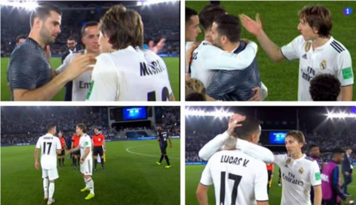 Tras el pitido final, los jugadores del Real Madrid se buscaron para abrazarse y empezaron a saludar al cuerpo arbitral y a los rivales. Pero, en un momento dado, Lucas Vázquez y Luka Modric protagonizaron una extraña discusión que se prolongó un buen rato. El croata se acercó al español, que no pareció recibirle de buen humor. Ambos intercambiaron opiniones y gestos sobre el césped, con compañeros como Nacho como testigos.