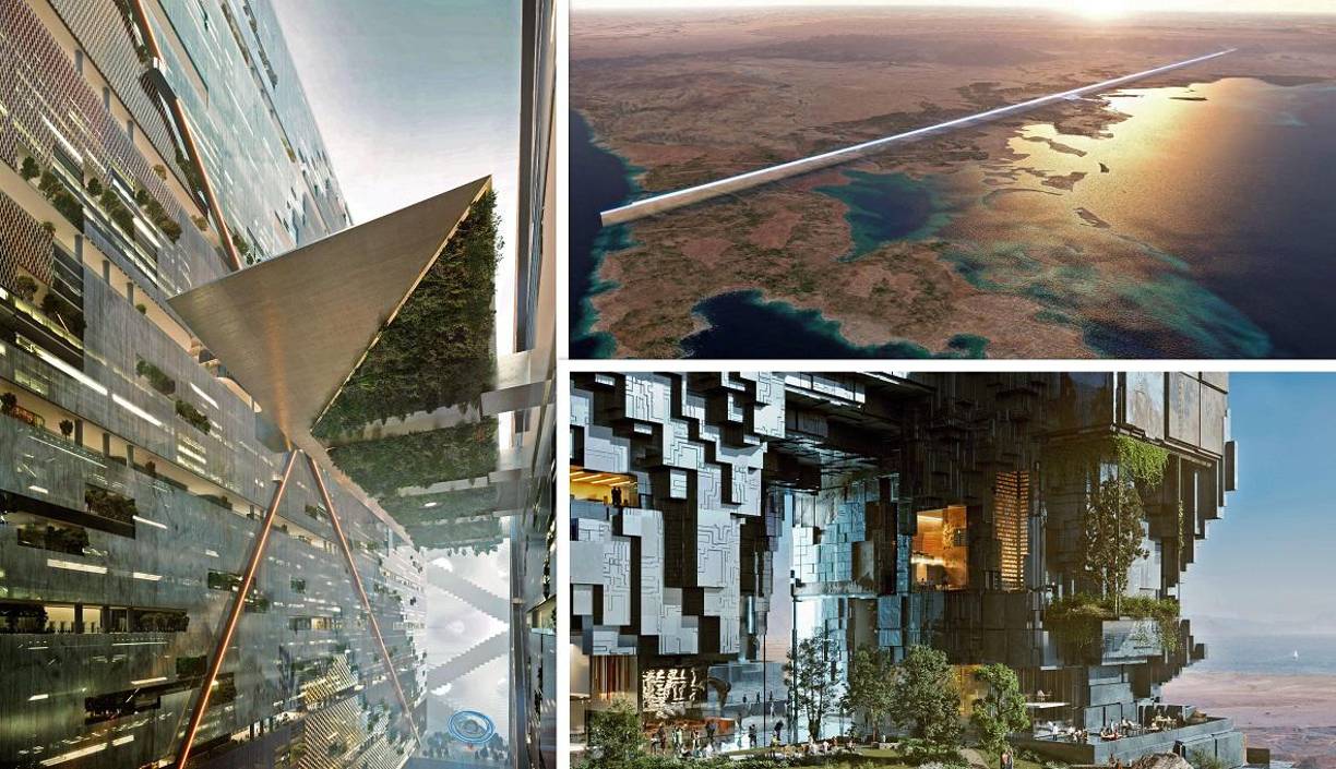 La futurista megalópolis NEOM en Arabia Saudita se extenderá sobre 170 km y albergará dos rascacielos cubiertos de espejos, según los nuevos planos revelados por el príncipe heredero Mohamed Bin Salmán, que no disipó las dudas sobre la viabilidad económica y medioambiental del proyecto. 