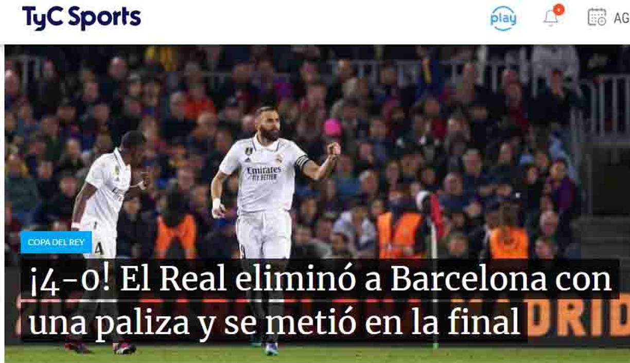 TyC Sports de Argentina.