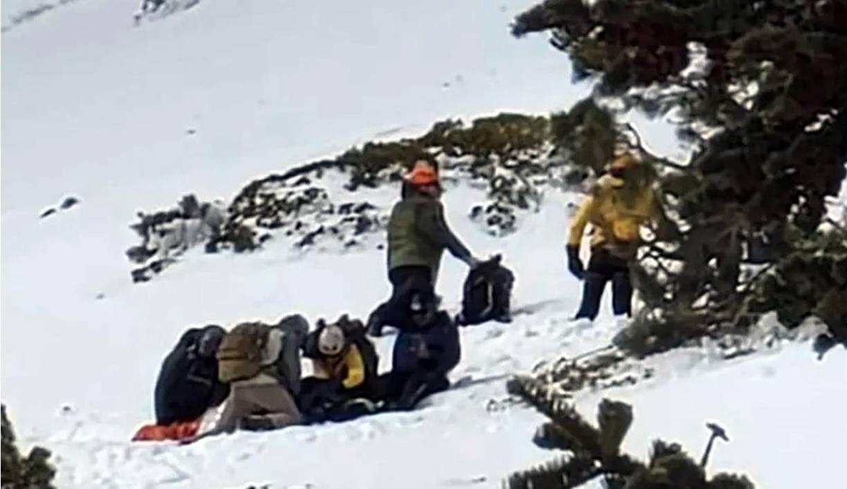 Varios excursionistas que iban con ella y la policía de San Bernardino trataron de ayudarla, pero murió en el sitio.