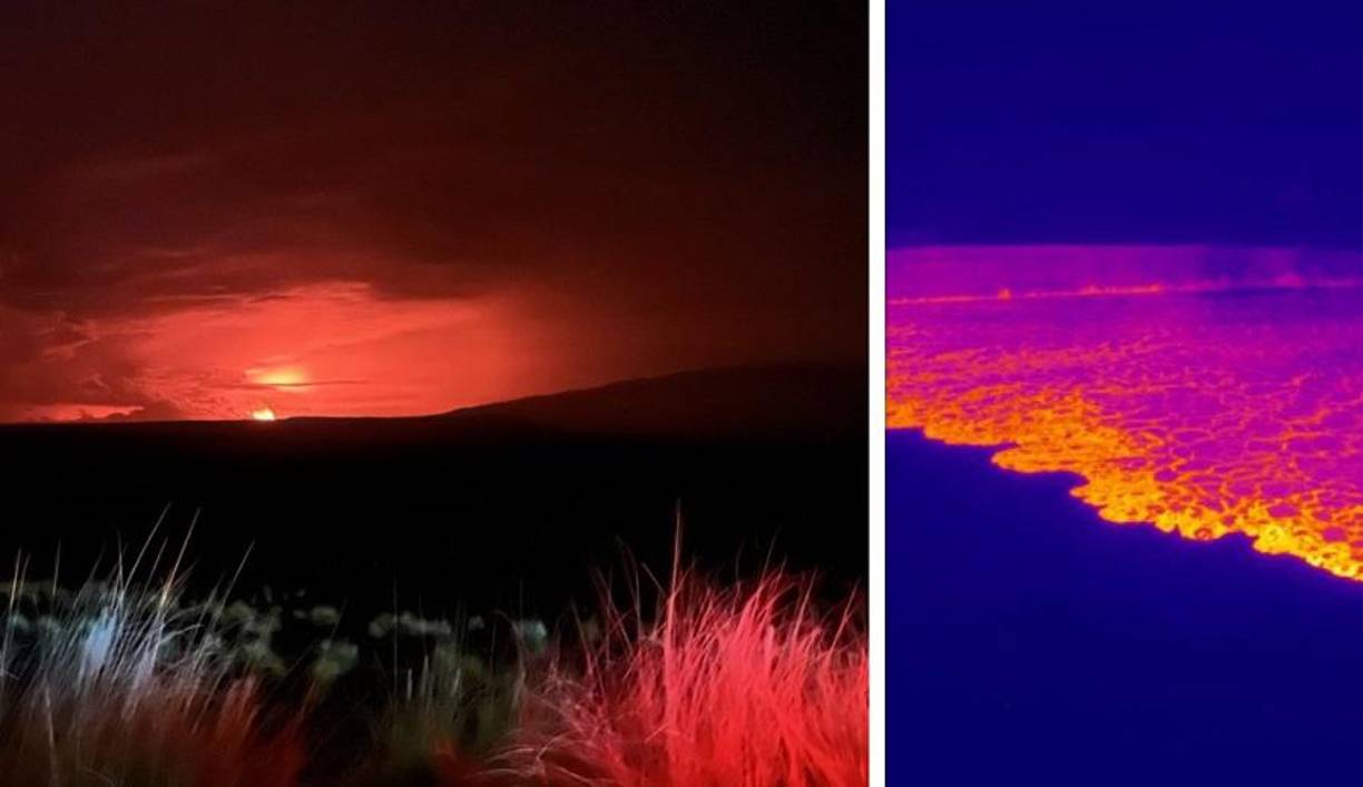 El volcán Mauna Loa de Hawái, el más grande del mundo que todavía permanece activo, entró en erupción este lunes por primera vez en casi 40 años.