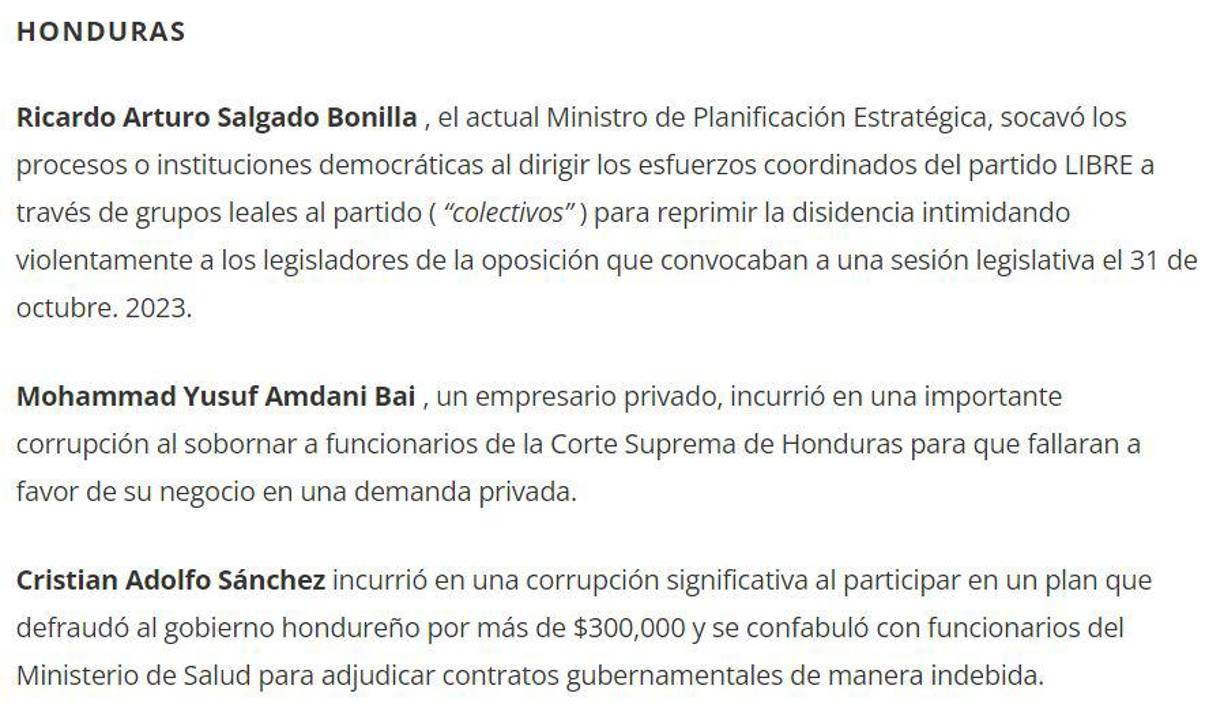 Fragmento de la ampliación de la Lista Engel, publicada este jueves 21 de diciembre de 2023. 