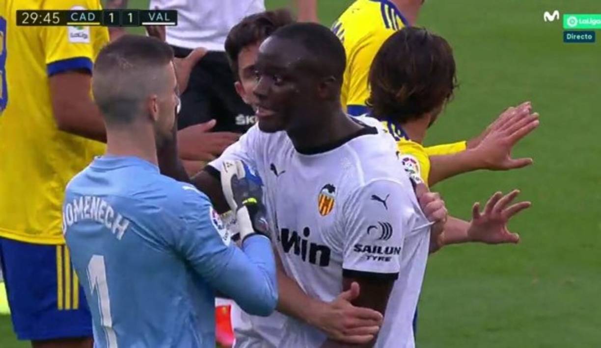 Mouctar Diakhaby se quejaba airadamente del insulto racista que le dijo Juan Cala del Cádiz.